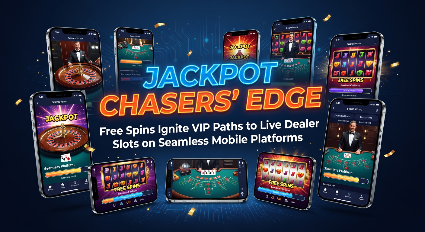 Jackpot chasers on mobile devices accessing free spins and VIP features in a vibrant casino app interface